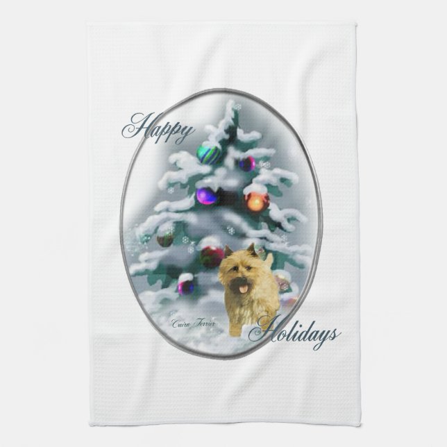 Paño De Cocina Navidades de Cairn Terrier (Vertical)