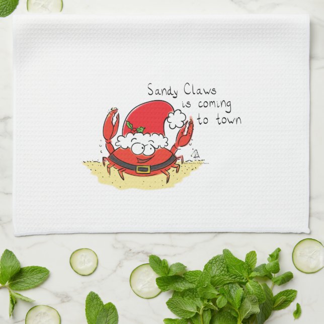 Paño De Cocina Navidades de cangrejo callejero graciosos vacacion (Doblado)