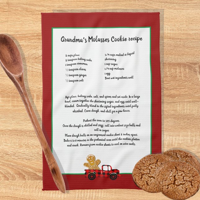 Paño De Cocina Navidades de conservas de recetas Camión Red Black (Subido por el creador)