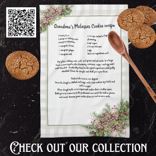 Paño De Cocina Navidades de conservas de recetas Pine Cones Gris