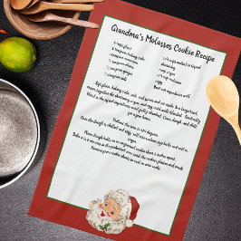 Paño De Cocina Navidades de conservas de recetas Vintage Santa Cl