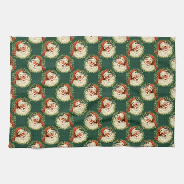 Paño De Cocina Navidades de Cute Santa Claus Happy Face (Horizontal)