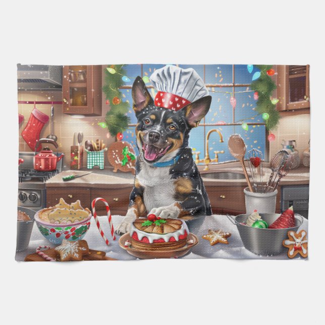 Paño De Cocina Navidades de feriados de feriado de ganado austral (Horizontal)