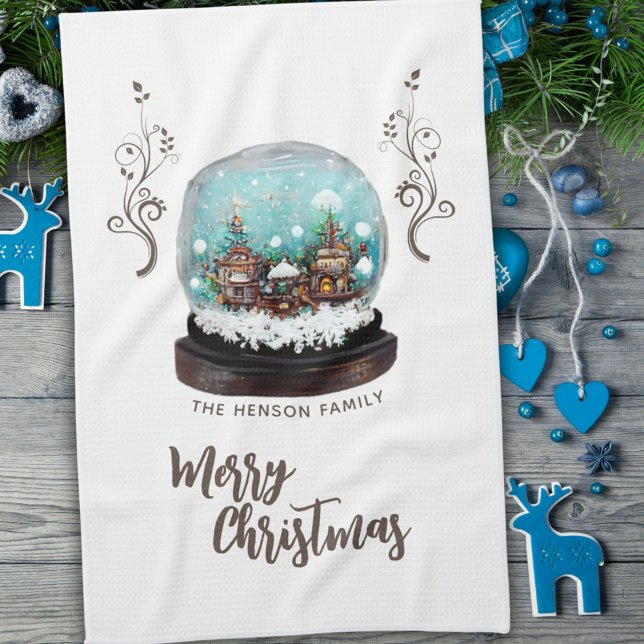Paño De Cocina Navidades de Foliage de Glass Snowball Winter Vill (Subido por el creador)