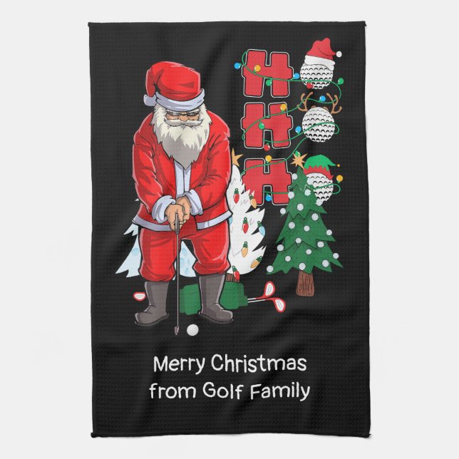 Paño De Cocina Navidades de golf de Santa Claus (Vertical)