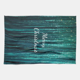 Paño De Cocina Navidades de insectos verdes de pino verde azulado