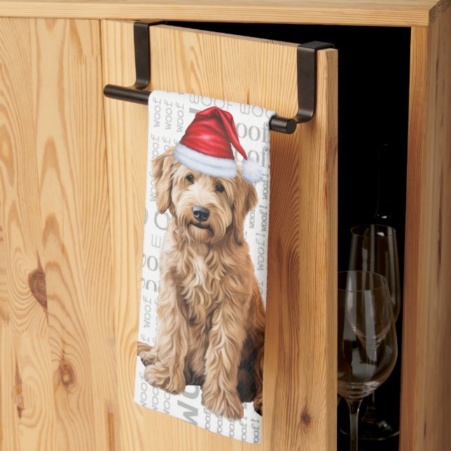 Paño De Cocina Navidades de la Fiesta de la Mascota Lover Goldend (Pliegue de tercios)