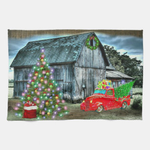 Paño De Cocina Navidades De La Granja Rustic Barn