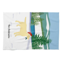 Navidades de Labrador Amarillo Evergreen Santa Hat