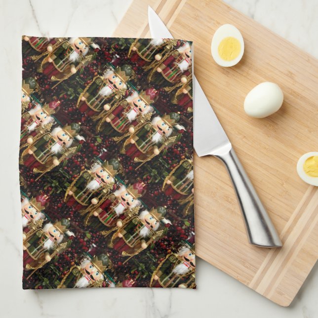 Paño De Cocina Navidades de las Nutcrackers de Oro (Doblado Cuarto)