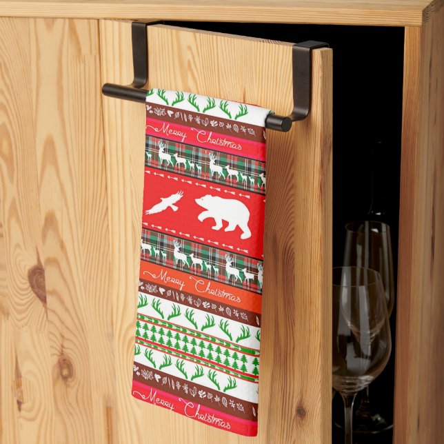 Paño De Cocina Navidades de los bosques (Pliegue de tercios)