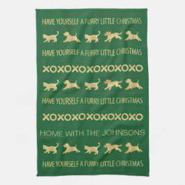 PAÑO DE COCINA NAVIDADES DE LOS PERROS DE GOLD CATS FURRY