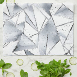 Paño De Cocina Navidades de los Triángulos Blancos de Plata moda
