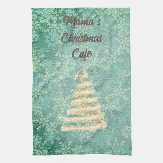 Paño De Cocina Navidades de mamá Cafe Festive Snowflakes (Vertical)