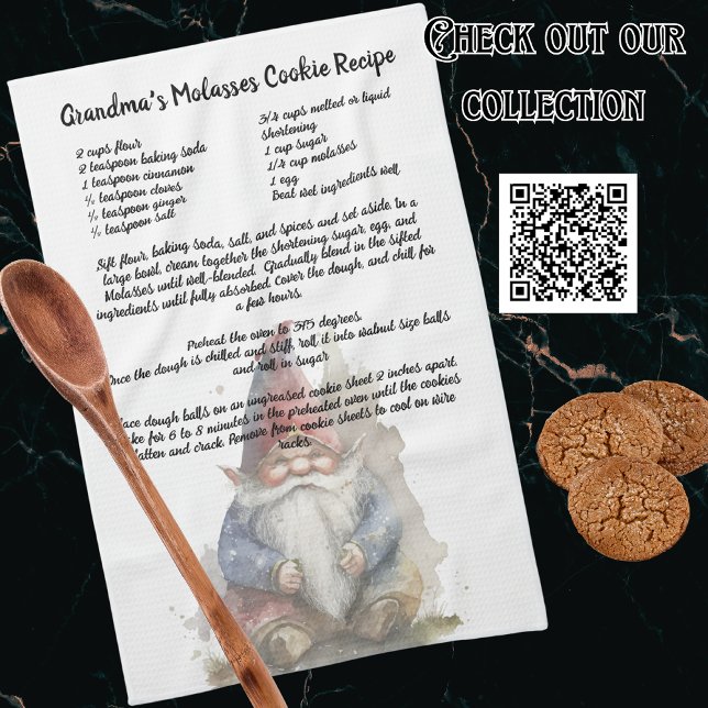 Paño De Cocina Navidades de mantenimiento de recetas Gnome Gorra  (Subido por el creador)