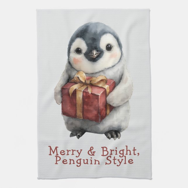 Paño De Cocina Navidades de Merry & Bright Penguin (Vertical)