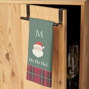 Paño De Cocina Navidades de Monograma del Personalizado de Santa 