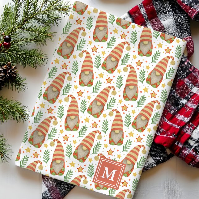 Paño De Cocina Navidades de Monograma Escandinavo de Acuarela (Subido por el creador)