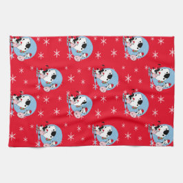 Paño De Cocina Navidades De País Vacas Con Sombrero Santa