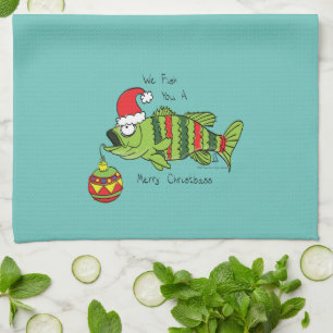 Paño De Cocina Navidades de peces divertidos Personalizado de pes