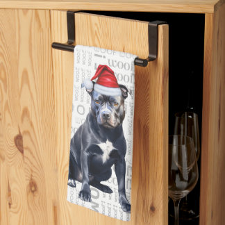 Paño De Cocina Navidades de Perros de Pitbull Bluenose Holiday pa