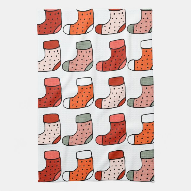 Paño De Cocina Navidades de pie rojo (Vertical)