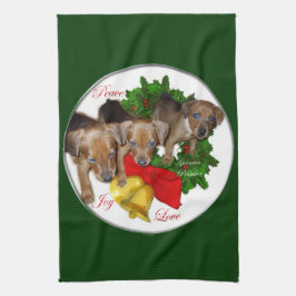 Paño De Cocina Navidades de Pinscher Puppies alemanes