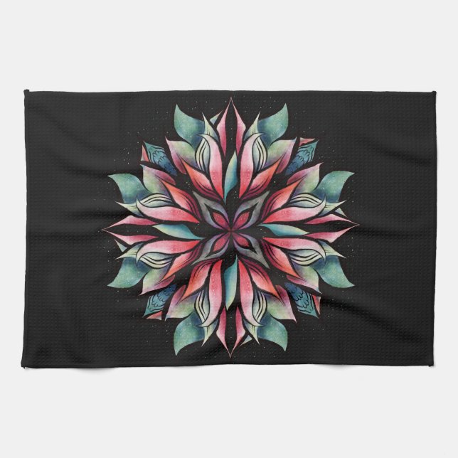 Paño De Cocina Navidades de Poinsettia con elegancia floral en va (Horizontal)