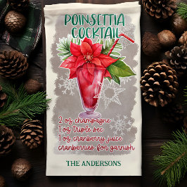 Paño De Cocina Navidades de Poinsettia Receta de cócteles