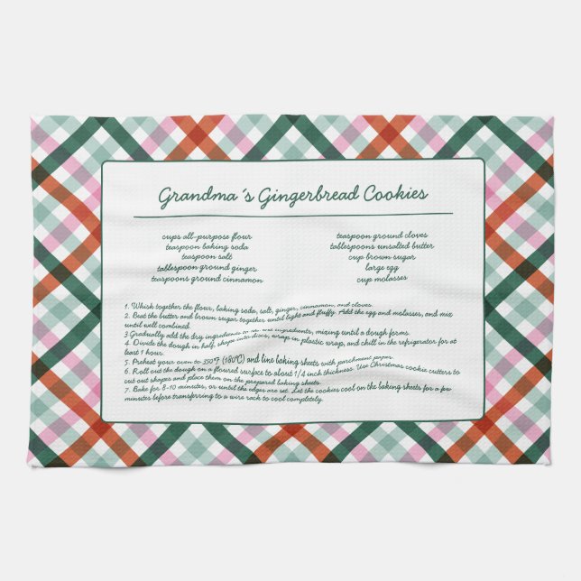 Paño De Cocina Navidades de recetas familiares personalizados (Horizontal)