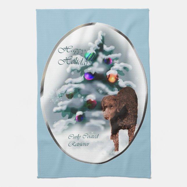 Paño De Cocina Navidades de recuperadores con código de curry (Vertical)