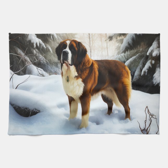 Paño De Cocina Navidades de Saint Bernard Let It Snow (Horizontal)