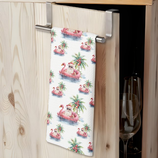 Paño De Cocina Navidades de Santa Beach (Santa Beach Christmas kitchen towel)