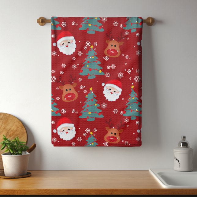 Paño De Cocina Navidades de Santa Reindeer (Subido por el creador)