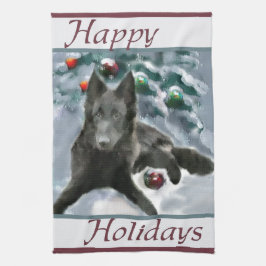 Paño De Cocina Navidades de Sheepdog de Bélgica