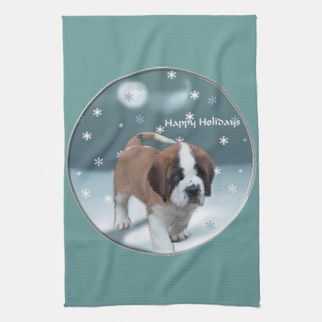 Paño De Cocina Navidades de St Bernard (Vertical)