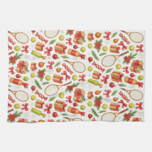 Paño De Cocina Navidades de tenis con tema de raqueta y pelota