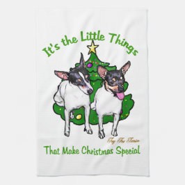 Paño De Cocina Navidades de Toy Fox Terrier
