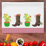 Paño De Cocina Navidades de vacaciones Cactus Cowboy Occidental<br><div class="desc">Este diseño fue creado a través del arte digital. Se puede personalizar haciendo clic en el botón personalizar y cambiando el color, agregando un nombre, iniciales o tus palabras favoritas. Contáctame en colorflowcreations@gmail.com si quieres tener este diseño en otro producto. Compra mi pintura de acrílico abstracta original a la venta...</div>