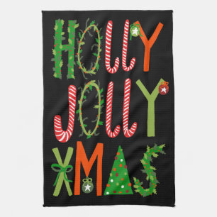 Paño De Cocina Navidades de vacaciones dulces de HOLLY JOLLY XMAS