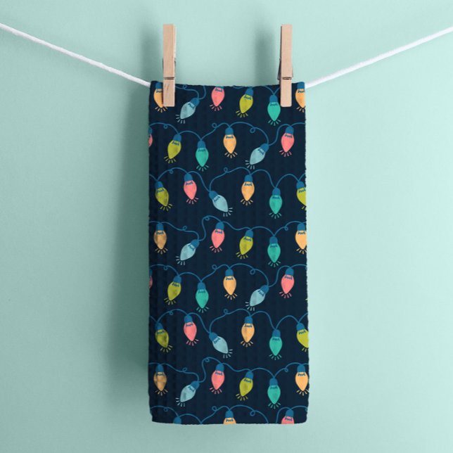 Paño De Cocina Navidades de vacaciones en Twinkle iluminan la mar (Subido por el creador)