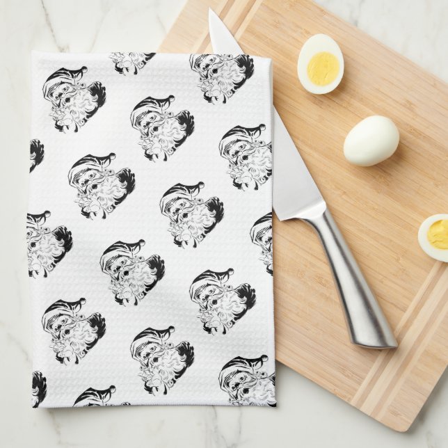 Paño De Cocina Navidades de Vintage Santa Claus (Doblado Cuarto)