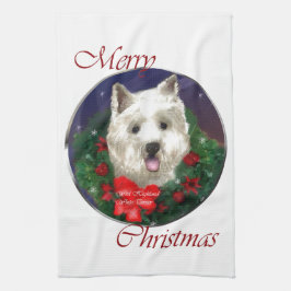 Paño De Cocina Navidades de West Highland White Terrier