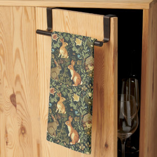 Paño De Cocina Navidades de William Morris Woodland Floral Rabbit
