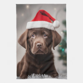 Paño De Cocina Navidades del chocolate Labrador
