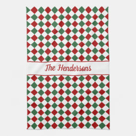 Paño De Cocina Navidades del Festive Red Green Checks