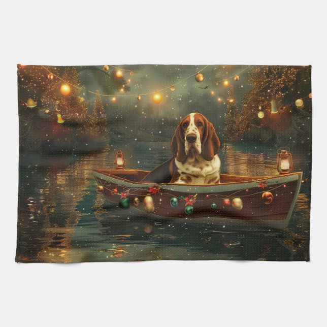 Paño De Cocina Navidades del Hound de Basset (Horizontal)
