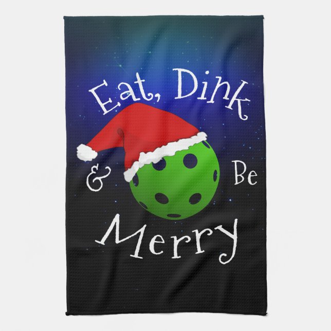 Paño De Cocina Navidades diciendo "Pickleball" (Vertical)