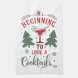 Paño De Cocina Navidades divertidos cócteles de palabras de arte