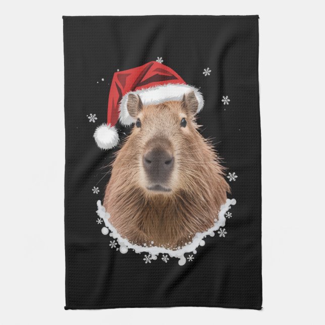 Paño De Cocina Navidades divertidos de Capybara (Vertical)